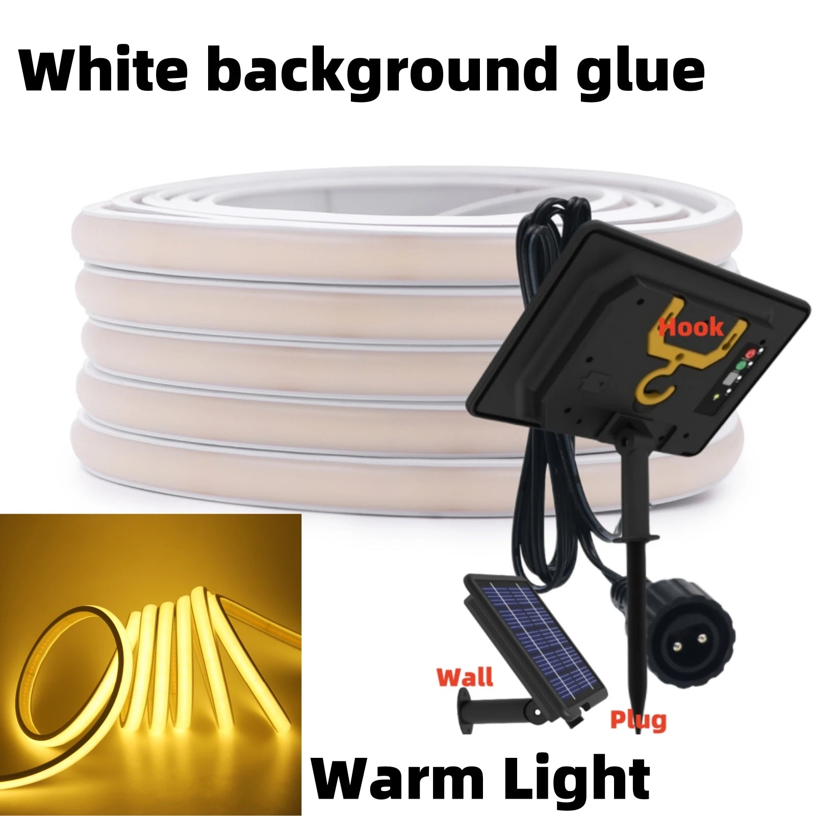 DC 24V COB Solar Neon Light Strips 320LEDs 480LEDs High Density Linear Lighting IP67 IP68 Waterproof Outdoor Warm Natural White