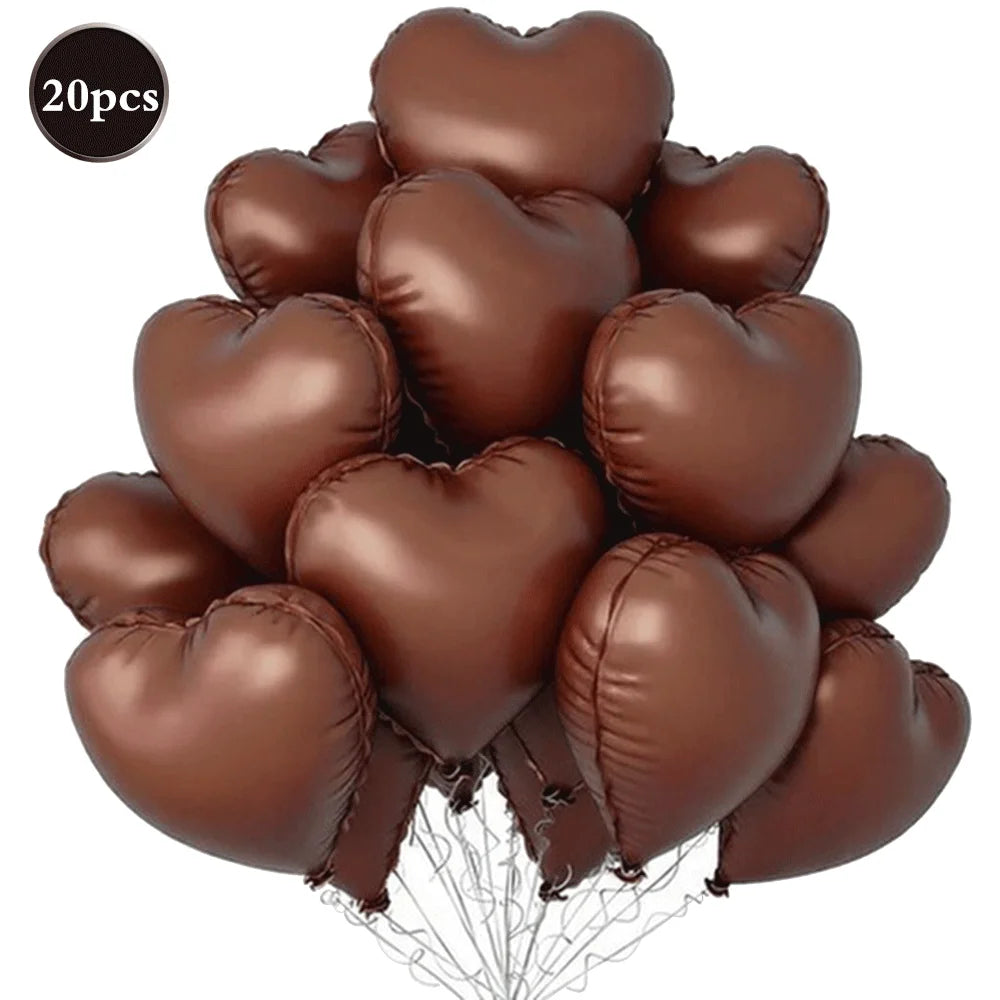20Pcs Heart Balloons 18inch Cream Pink Love Heart Shaped Balloon Girls Birthday Party Bridal Wedding Valentine's Day Decorations