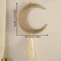 Ramadan Wooden Hanging Ornaments Moon and Star Hollow Mesh Wall Decor Islamic Eid Mubarak Muslim Decor?Ramadan Kareem Gift