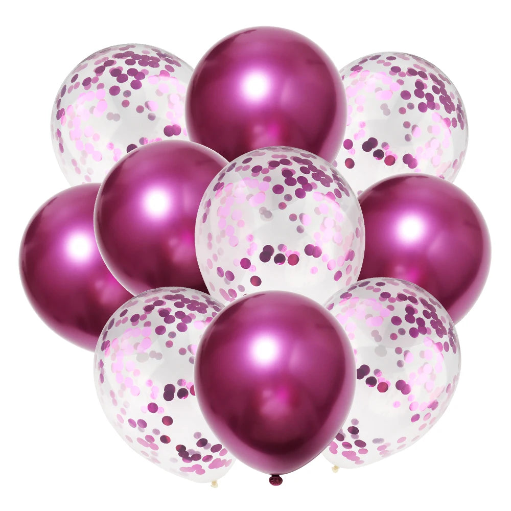 Heart Star Balloon Metallic Balloons 14pcs Gold Red Blue Pink Confetti Baloon Set For Happy Birthday Baby Shower Wedding Globos