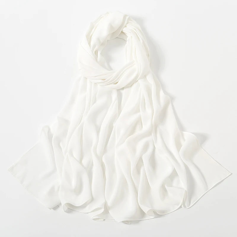 Women Chiffon Hijab Ramadan Abayas Premium Chiffon Scarf Shawl Muslim's dresses Hijab Cloth Islam Turban Solid Color Wraps