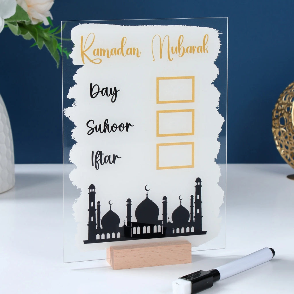 Ramadan Countdown Calendar Acrylic Eid Mubarak Ornament Kareem Ramadan Decoration 2025 For Home Islamic Muslim Party Decor Gifts