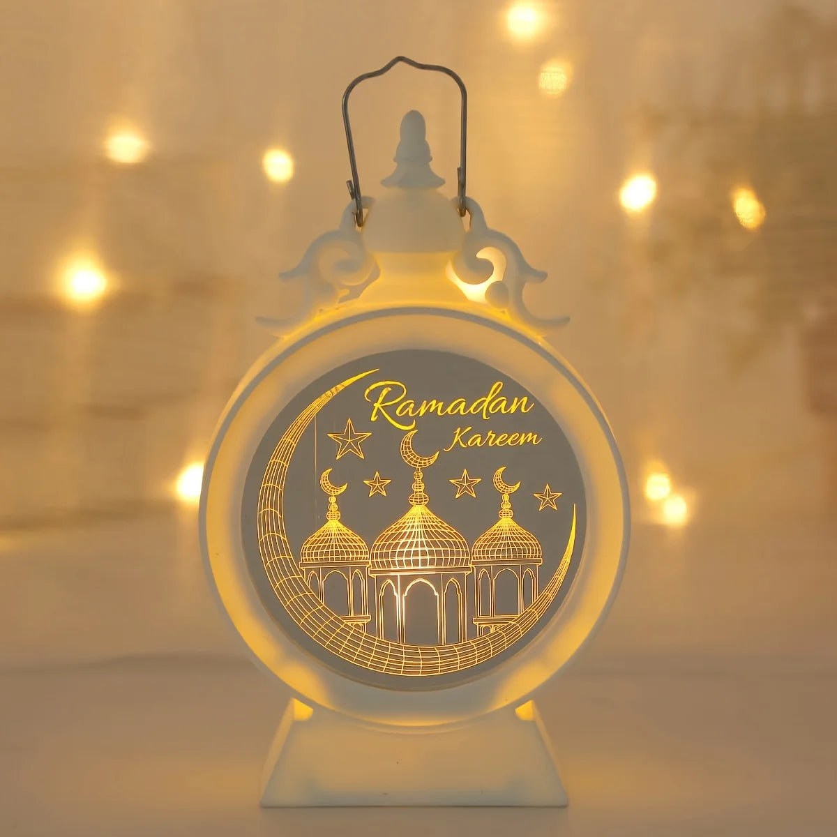 2024 Eid Mubarak Ornaments Led Lantern Light Ramadan Decorations Islamic Muslim Party Lights Ramadan Kareem Eid Al Adha Gift