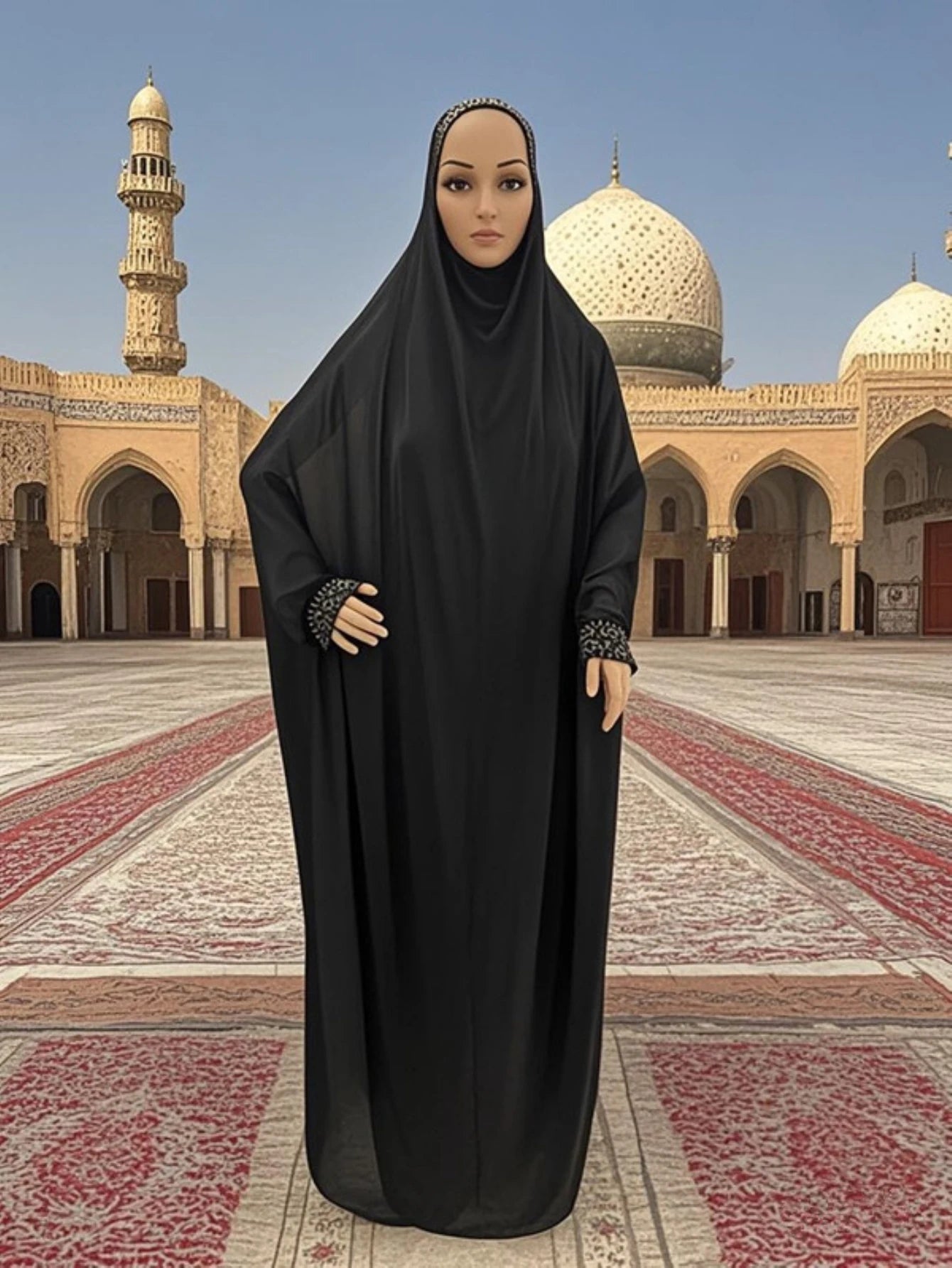 H098 Free Size Muslim Dress Pray Khimar Kaftan Burqa Abaya Robe Hijab Middle East Clothing