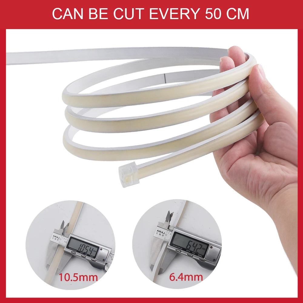 COB LED Strip Neon Light 220V EU UK Plug 288LEDs/M RA90 Flexible Tape Waterproof Led Ribbon for Kitchen Outdoor Garden Lighting