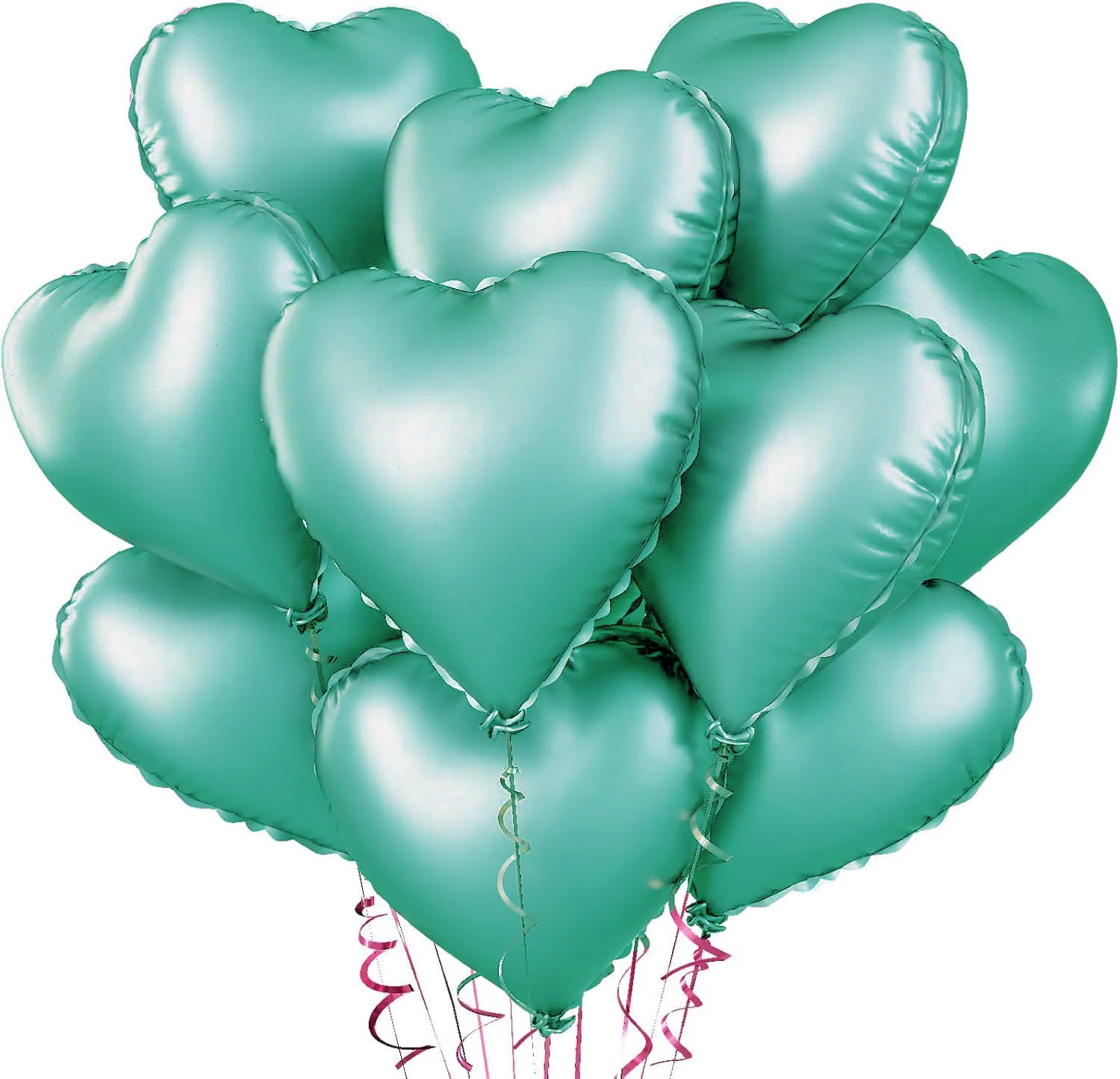10pcs 18inch Heart Foil Balloons Pink Sage Green Heart Balloon for Birthday Party Valentines Day Wedding Anniversary Decorations