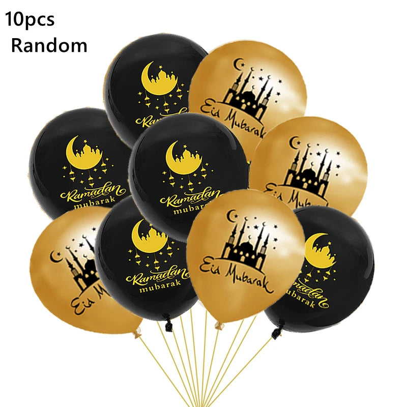 Eid Mubarak Balloons Ramadan Decoration For Home 2026 Gurbang Aid Al Adha Mubarak Kareem Islamic Festival Muslim Party Supplies