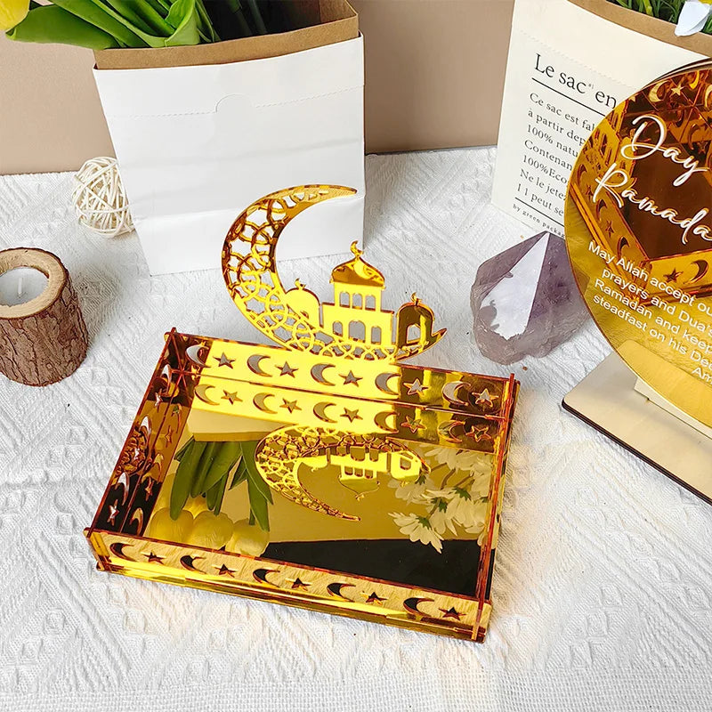 2026 Eid Mubarak Candy Holder Ramadan Candy Tray Holder Muslim Party Supplies Ramadan Eid Candy Box Islamic Decoration