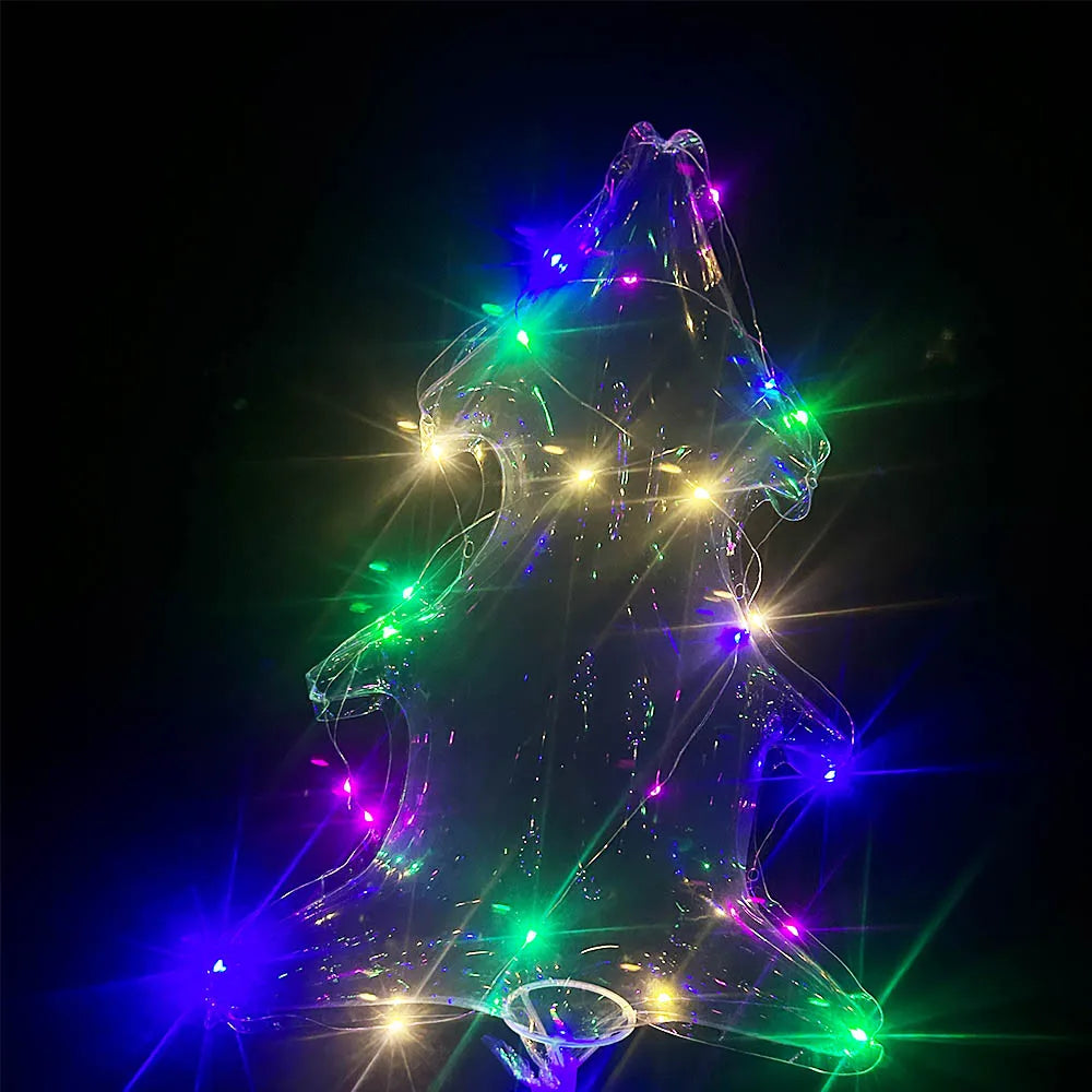 LED Light Up BoBo Balloons Flashing LED String Lights Heart Star Transparent Bubble Balloons for Christmas Birthday Party Decor