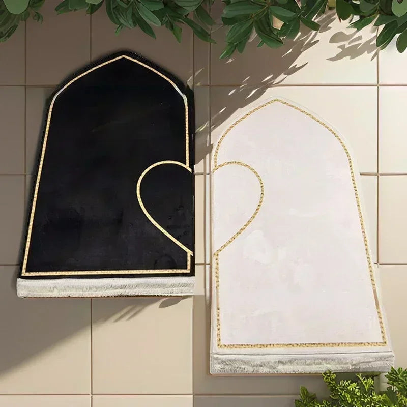 Couple Set Prayer Mat Thick Printed Flannel Adult Worship Mats Prayer Carpets for Living Room Rugs Alfombras Para Sala