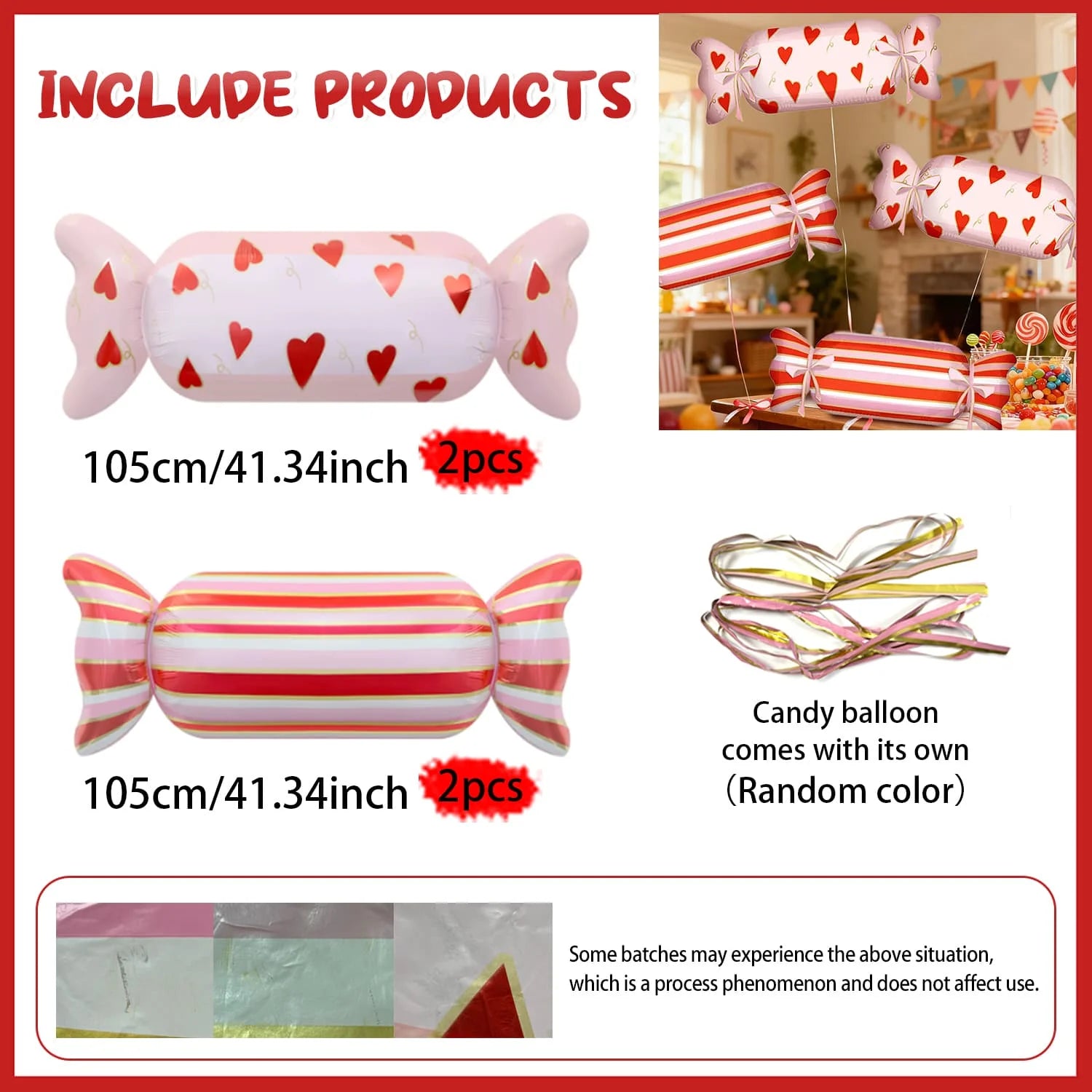 Candy shaped aluminum foil balloons with heart-shaped printed candy balloons for shower, birthday party, wedding decoration