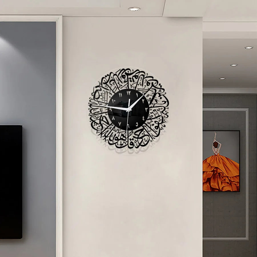 Acrylic Eid al Fitr Decoration Clock Islamic Wall Decoration Pendant Home Living Room Bedroom Office Eid al Fitr Decoration