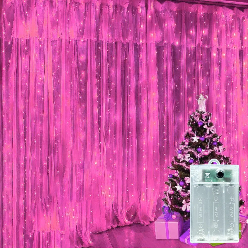 Wedding Outdoor Decor 2026 Ramadan Decoration Valentine's Day LED Curtain String Light Eid Mubarak for Home Fairy Battery Power