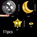 11pcs Golden Moon Star Balloon Set Ramadan Eid Al Fitr Decoration Birthday Party Supplies Photography Props Foil Balloon