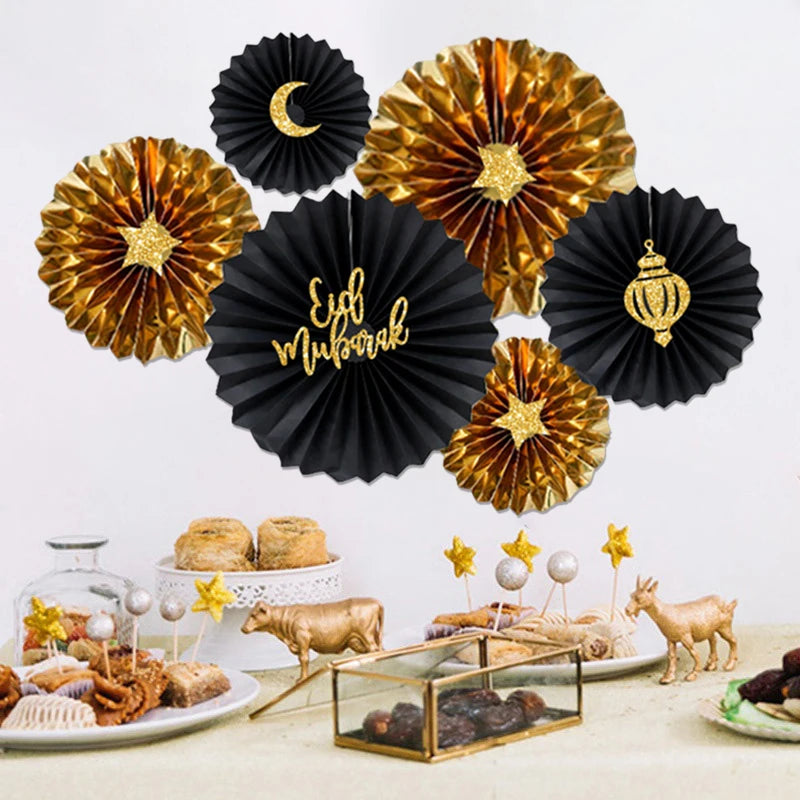 Eid Mubarak Muslim Decoration DIY Paper Wall Decorations Ramadan Islamic Festive Decor Mubarak Decoration Ramadan Party Supplies