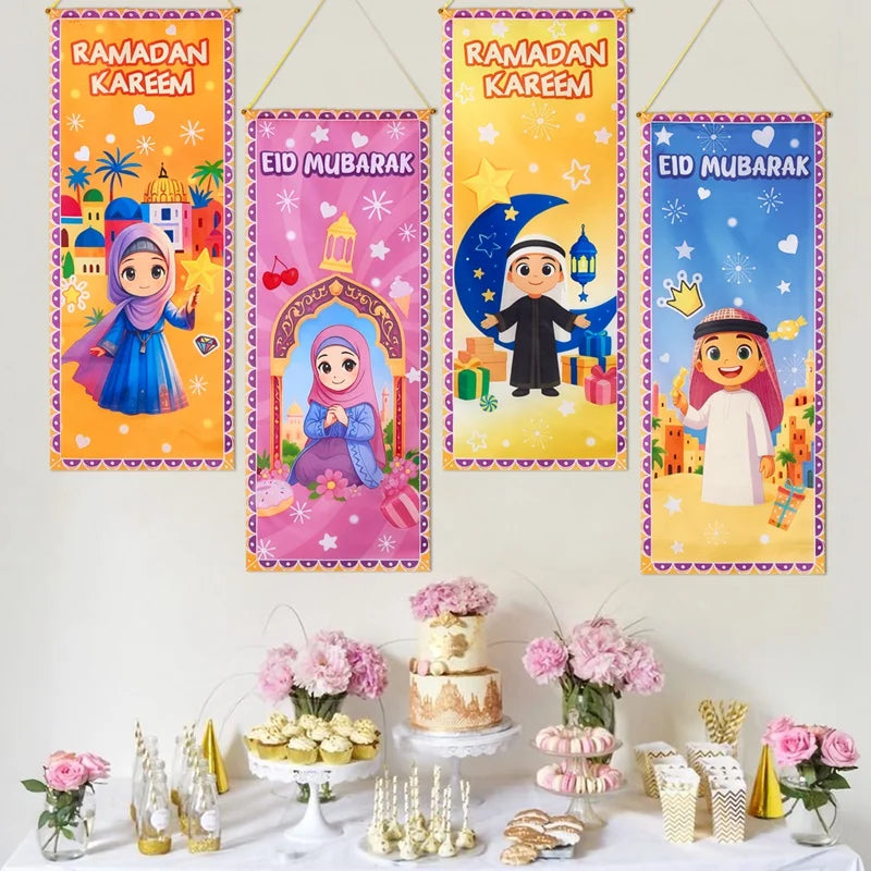 Ramadan Kareem Hanging Flag Ramadan Decoration 2026 For Home Eid Mubarak Ramadan Kareem Islamic Muslim Party Eid Al Adha Gifts