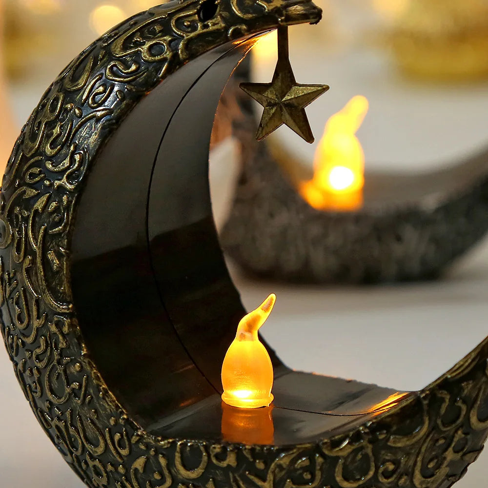 Ramadan Decoration 2026 LED Star Moon Candlestick Lamp Islamic Muslim Eid Mubarak for Ramadan Kareem Home Decor Lamp Party Gifts