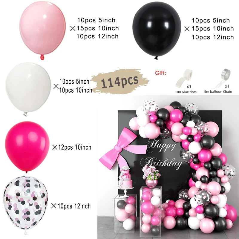 Macaron Pink Balloon Garland Arch Kit Wedding Birthday Party Decor Kids Rose Gold Latex Balloons Baby Shower Decorations Chain