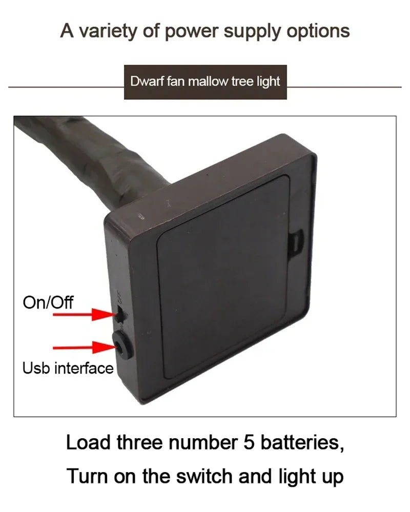 55CM Creative LED Table Lamp Palm Tree USB Artificial Plant Decor Desk Lights Home Bedroom Bedsides Night Lamp Decoration Lamp