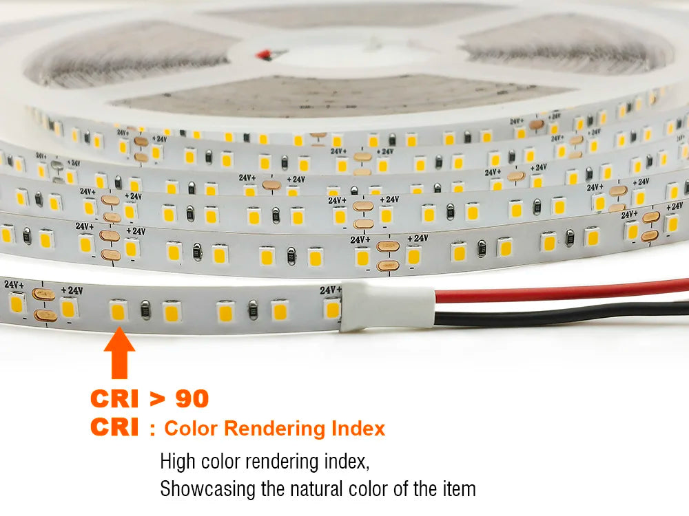 CRI90 High Brightness Single Strip 5m 10m 15m 20m 25M 30m LED Strips 24V 12V Light Strip CRI 90 Flexible 20 meters Soft Lamp Bar