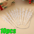 5-20pcs Transparent Acrylic Icicle Ornaments Realistic Frosted Ice Shape Xmas Tree Winter Party Hanging Decor DIY Craft Pendant