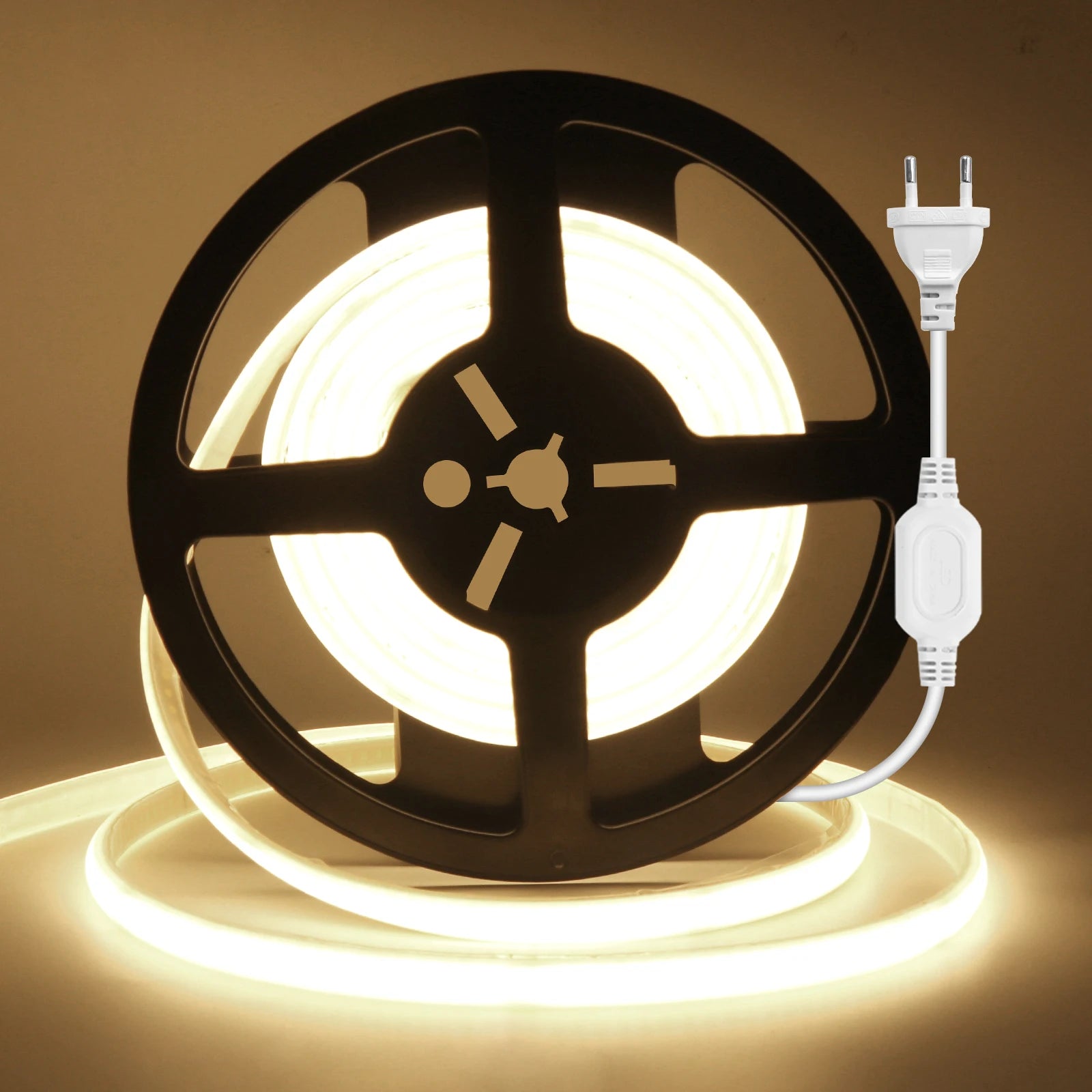 IP65 COB Self-adhesive Tape LED Neon Light Strips AC 230V RA90 Waterproof Outdoor Garden FOB Ribbon Lamp 2Pin Wire/EU Power Plug