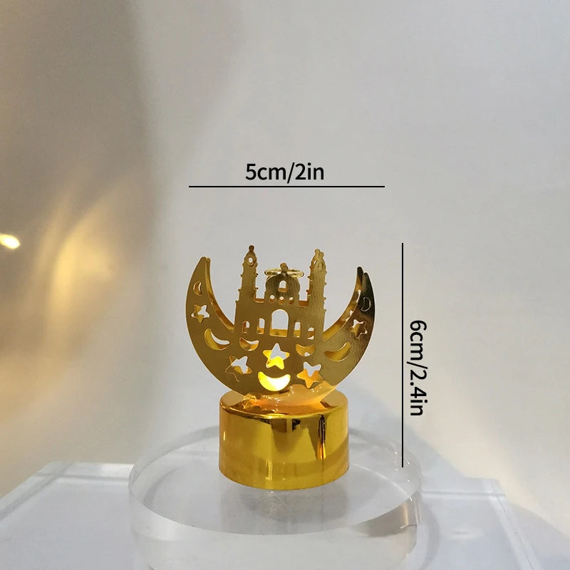 Ramadan Iron Candlestick Candlestick Star Moon Desktop Decoration Display Rack Eid al Fitr Party Table Decoration Lantern Stand