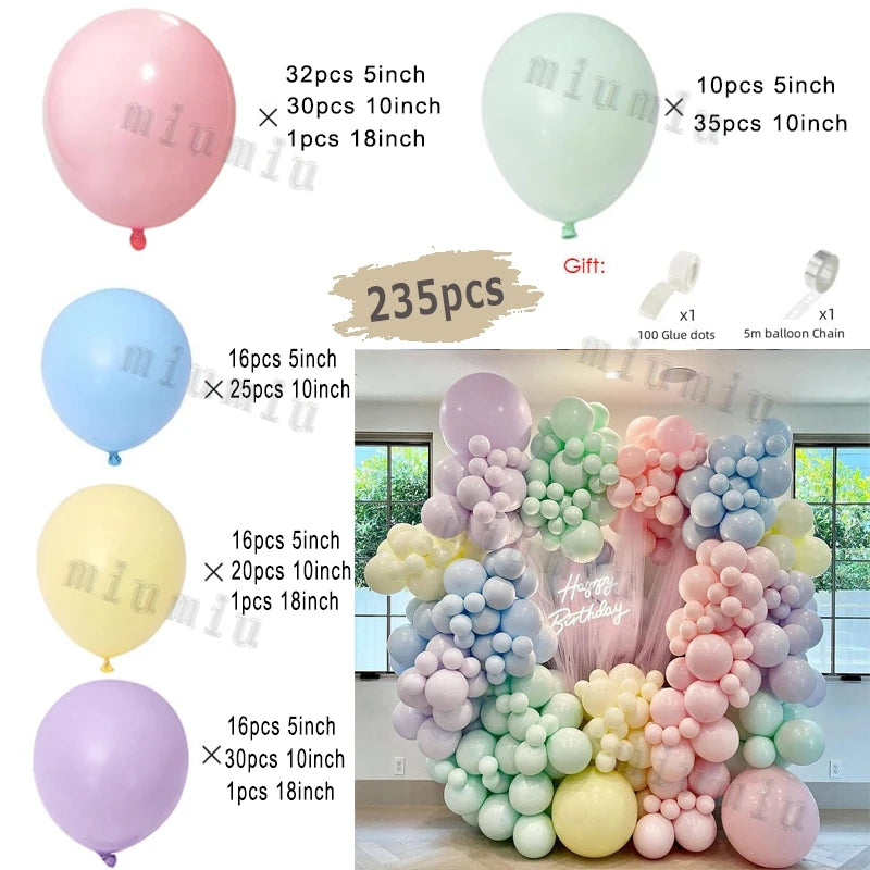 Macaron Pink Balloon Garland Arch Kit Wedding Birthday Party Decor Kids Rose Gold Latex Balloons Baby Shower Decorations Chain