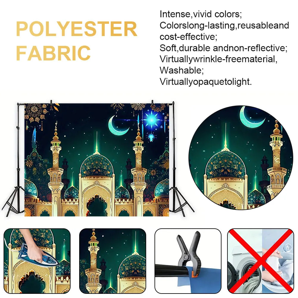 Eid Mubarak Backdrop Eid Mubarak Banner Moon Star Castle Eid Mubarak Background Islamic Eid Mubarak Ornament for Photography