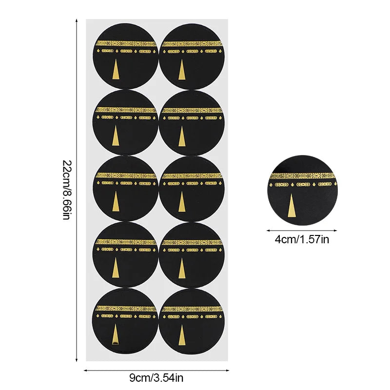 30/60pcs 4cm Umrah Mubarak Paper Stickers Muslim Islamic Party Gift Wrapping Decoration Eid Ramadan Candy Box DIY Label Sticker