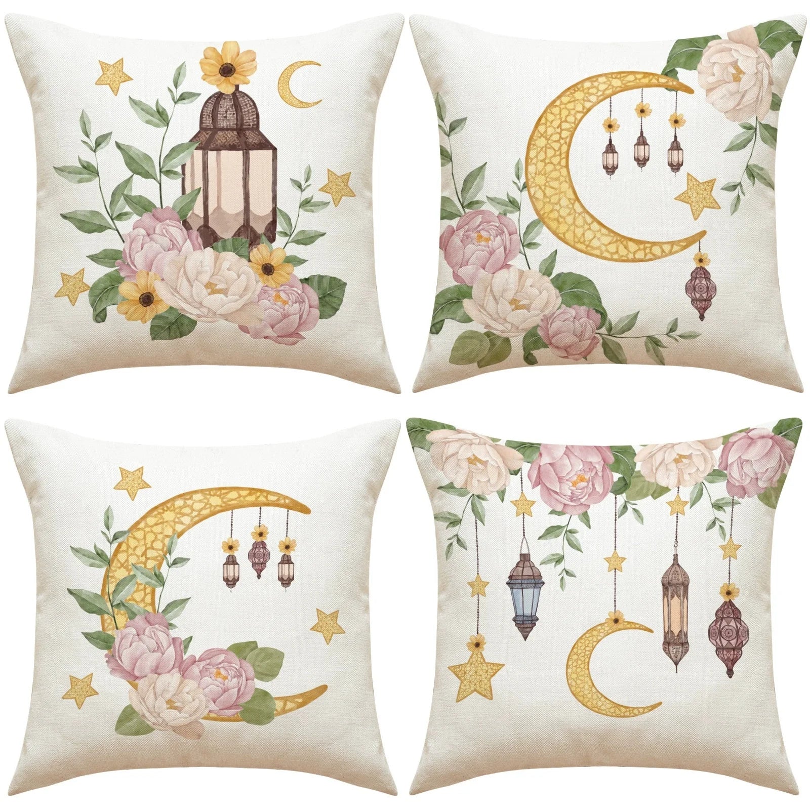 EID Mubarak Decor Cushion Cover Ramadan Decor for Home 2026 Islamic Muslim Ramadan Kareem EID Al Adha Gift Sofa Pillowcase 4Pcs