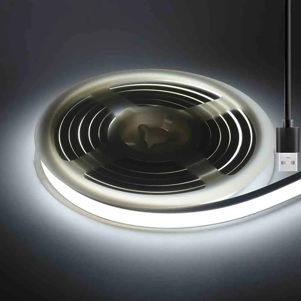 5V USB COB LED Strip Neon Light High Brightness 320 LEDs/M IP67 Waterproof Flexible Ribbon Tape for Garden Bedroom TV BackLight