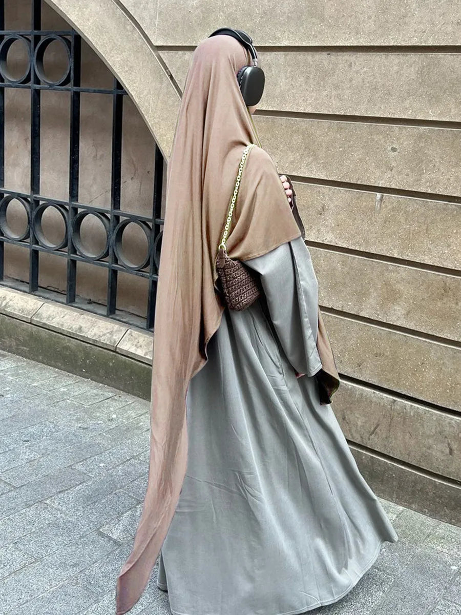 Middle East Muslim Women Arabic Dubai Abaya Ramadan Soft jersey Hijab scarf turban Femme musulman african Islam khimar Headscarf