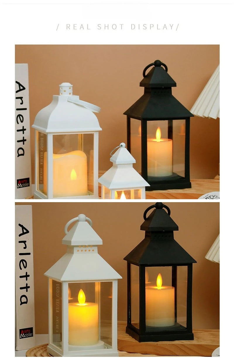 Portable LED Candle Lamps Camping Horse Tent  Lanterns Outdoor Garden Desk Holiday Atmosphere Retro Night Light Decorative Lamps