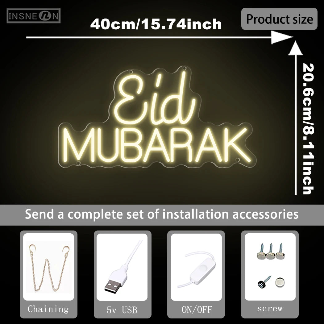 Ramadan Kareem Neon Sign Wall Decoration USB Powered Ramadan LED for Home Bedroom Store Bar Restaurant Party Gift Art Wall Decor