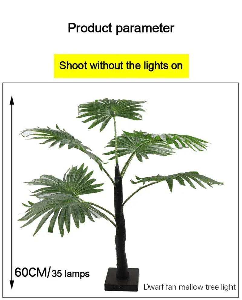 55CM Creative LED Table Lamp Palm Tree USB Artificial Plant Decor Desk Lights Home Bedroom Bedsides Night Lamp Decoration Lamp