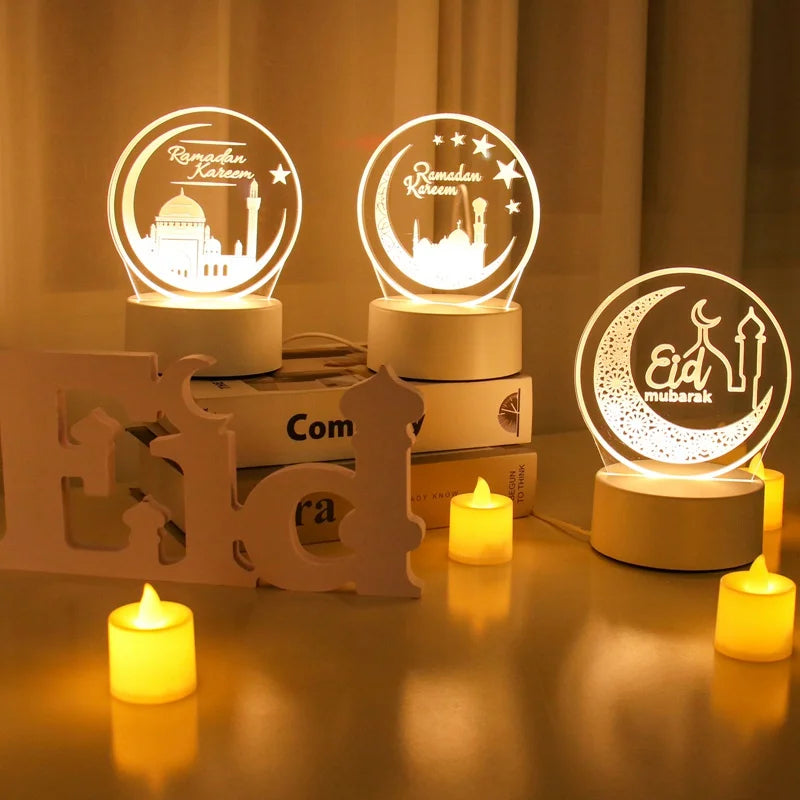 EID Night Light Mubarak Ramadan Decoration For Home 2025 Islamic Muslim Party Decor Ramadan Kareem Happy Eid Al Adha Ramadan