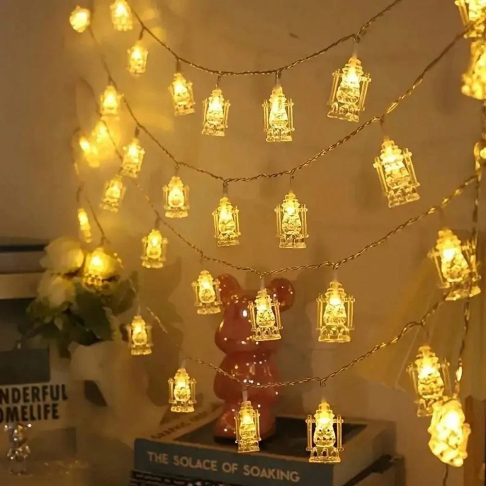 1pc Ramadan Lantern String Lights,59.06/118in LED Fairy Lights for Home Decor,Mosque,Islamic Festival,Religious Celebration