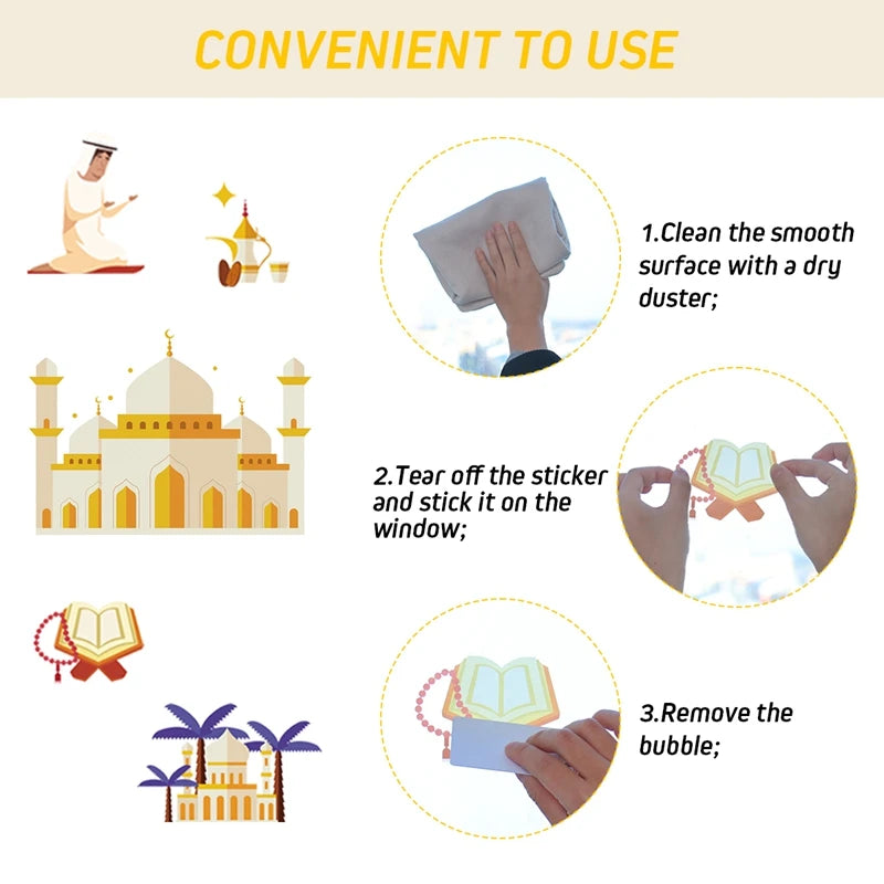 Eid Mubarak Wall Stickers Kareem Ramadan Decoration 2025 For Home Islamic Muslim Party Decor Mubarak Ramadan Window Sticker Gift