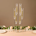 10pcs Candlestick Holde 6 Arm Candelabras Clear Taper Candle Holders Candlestick Holder for Wedding, Party, Dining Table