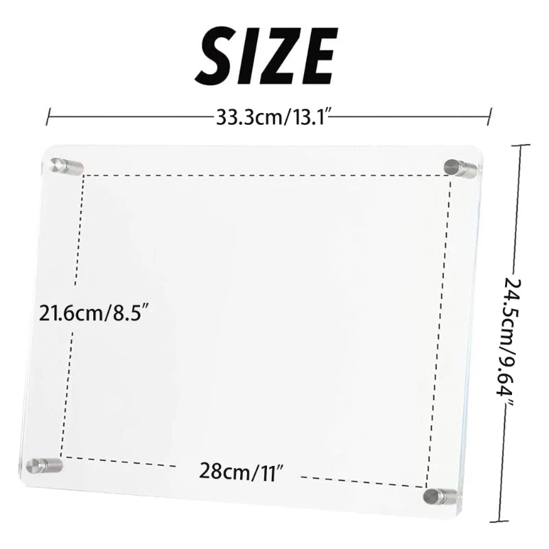A4 Acrylic Photo Frame Display Stand Paper Holder, Certification Holder for Bedroom Dormitory Tabletop Decorations