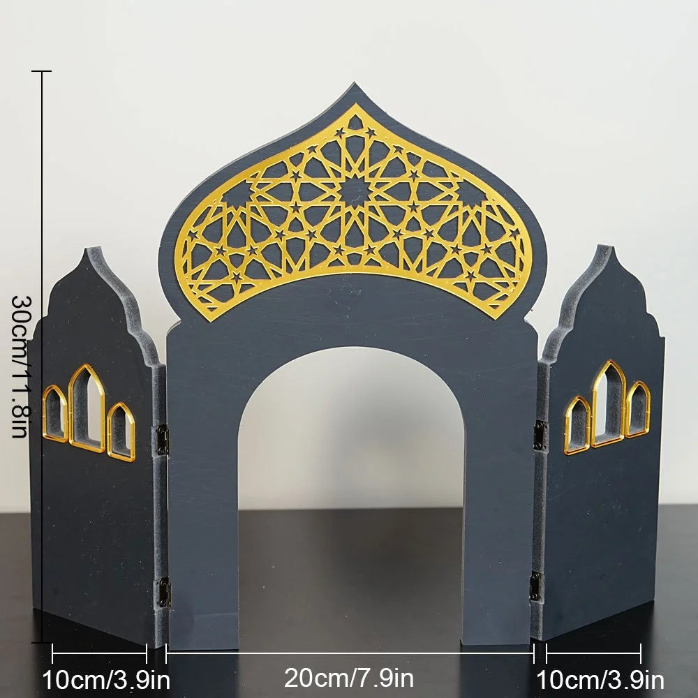 Umrah Arch Decoration Eastern Calendar Festival PVC Desktop Home Decor Calendar Stand 2026 Happy Days Of Ramadan Party DIY