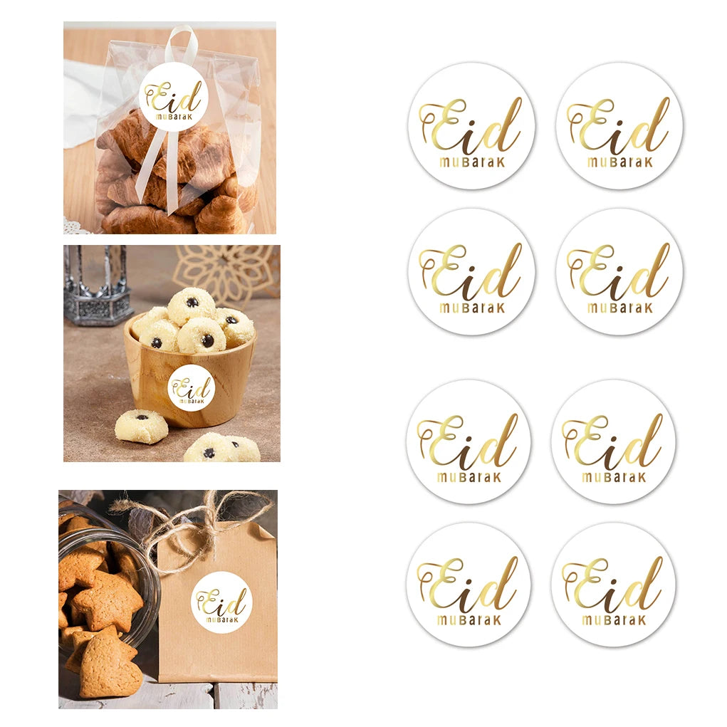 EID Mubarak Roll Stickers Ramadan Kareem Gifts Packaging Seal Stickers Islam Muslim Festival Party Decor EID Gift Labels