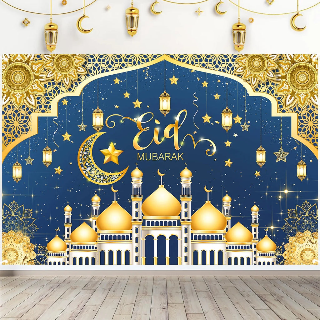 Eid Mubarak Background Ramadan Kareem Backdrop Islamic Muslim Party Supplies Eid Al-fitr Gifts Ramadan Decoration For Home 2025