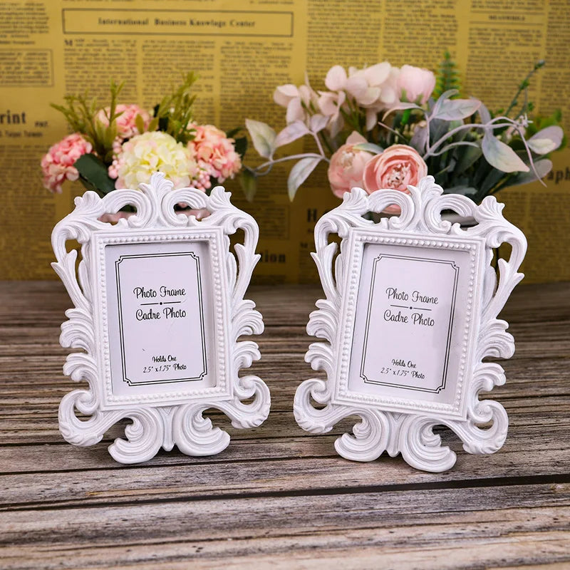 100pcs Ornate Baroque Style Photo Picture Frame, Wedding Party Table & Wall Card Holder Gift – Gold, Black, or White