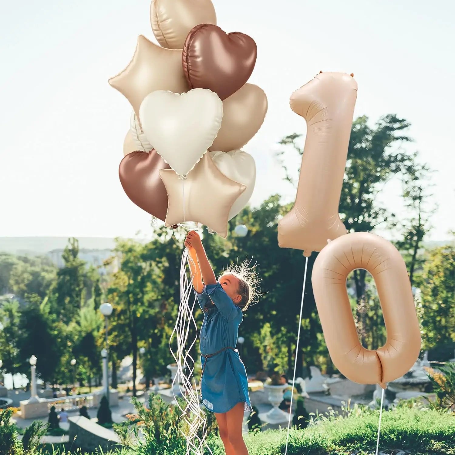 Caramel/Chocolate/Cream Number Balloon Star Heart Foil Helium Ball Kids Adult Girl Birthday Wedding Anniversary Party Decoration
