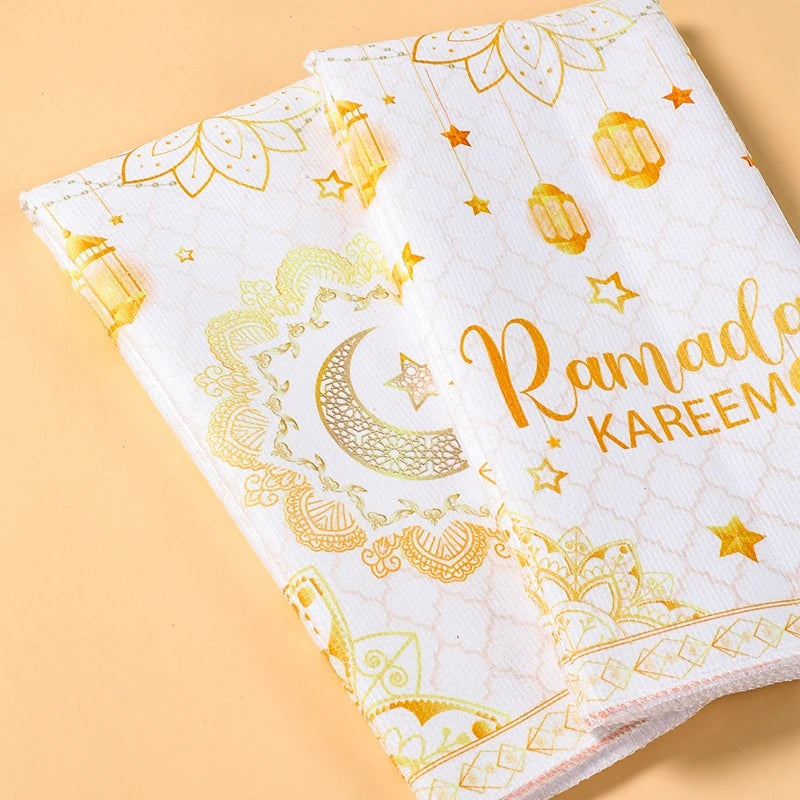 2ps Ramadan Dish Towel Eid Mubarak Decoration 2026 for Home Ramadan Kareem Ramadan Mubarak Islamic Muslim Party Eid Al-Fitr Gift