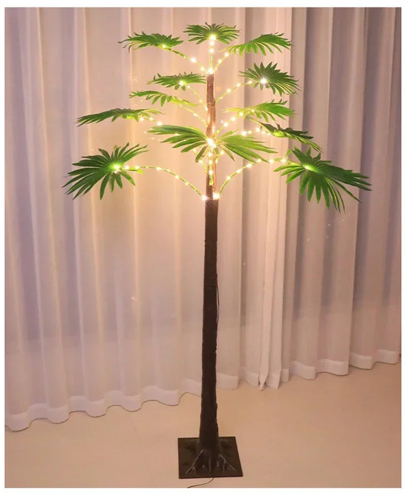 55CM Creative LED Table Lamp Palm Tree USB Artificial Plant Decor Desk Lights Home Bedroom Bedsides Night Lamp Decoration Lamp