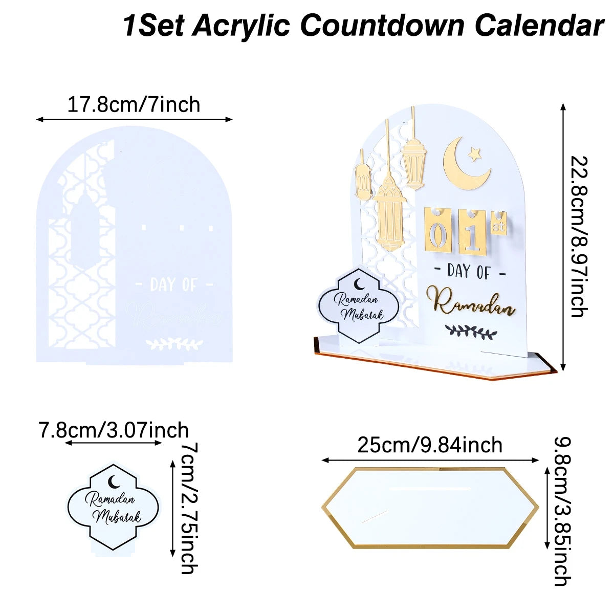Ramadan Countdown Calendar Eid Mubarak Ornament Ramadan Decoration For Home 2025 Eid Aid Al-Adha Islam Muslim Party Supplies