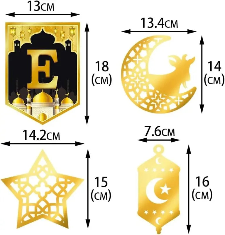 Vibrant Eid Party Decorations Ramadan Flags Banners Moon Star Hanging Decor for Creating A Festive Atmosphere in Home Yard